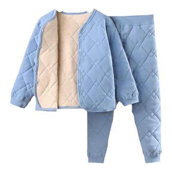 Children's school uniform artifacts in winter with warm sets
