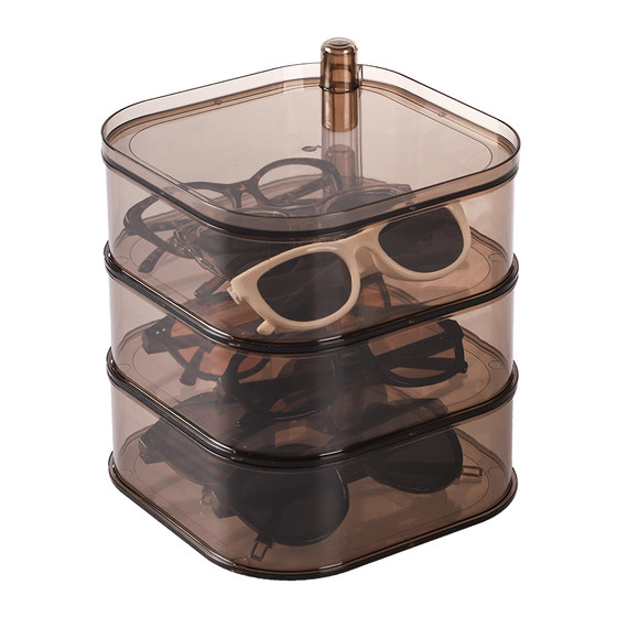 
Glasses storage box, multi-grid transparent sunglasses, sunglasses display stand, household rotatable daily disposable contact lens organizer