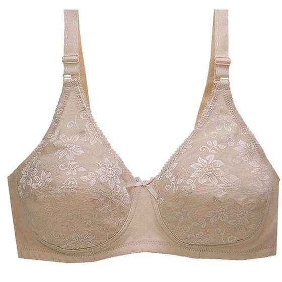 Xinpin cotton thin sponge without sponge full cup without steel rims, brake girl underwear, middle -aged and elderly bra, BC skin