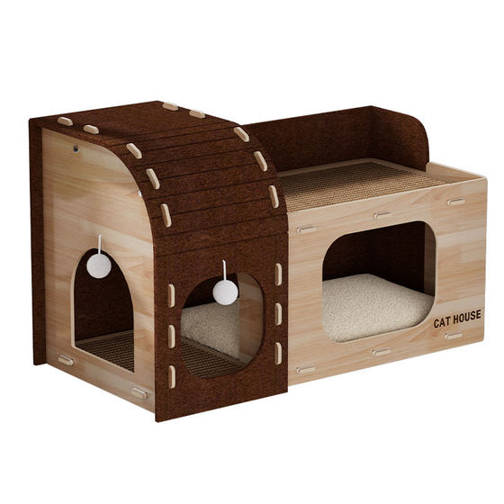 
Double-layer cat nest tree hole winter cat scratching board nest one-piece scratch-resistant and lint-free cat closed cat house universal for all seasons