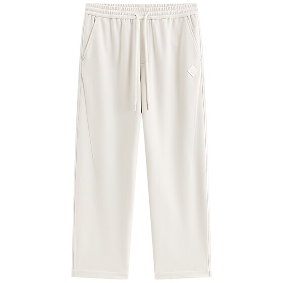 
[Same style in shopping malls] PEACEBIRD Men's White Drawstring Sweatpants Men's Loose Straight Casual Pants B2GMG1147
