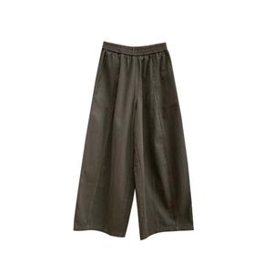 
Korean loose dark gray wide-leg scimitar pants for women large size fat mm autumn loose casual nine-point balloon pants