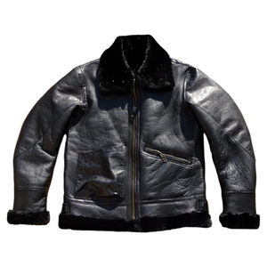 ECOTAN plant tannins environmentally friendly tanning original sheepskin fur integrated Italian version men's genuine leather leather jacket
