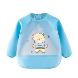 Children's Eating Bib Autumn And Winter Waterproof Coverall Baby Men And Women Treasure Food Supplement Anti-dirty Rice Pocket Long-sleeved Anti-wear Protective Clothing