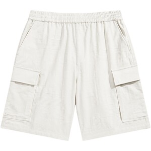 
Peacebird men's texture jacquard straight casual pants autumn solid color workwear medium shorts trendy