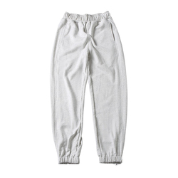 1747 "snowflake Gray" Pure Cotton Basic Profile Sweatpants Straight Leg Loose Cuffed Foot Side Zip Sweatpants