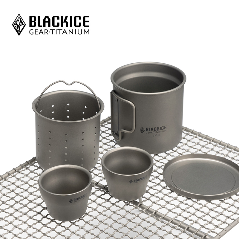 BLACKICE 黑冰 铭钛系列 纯钛茶杯 Z7107 银色 50ml 一对