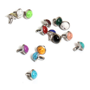 
Handmade leather goods DIY turquoise mushroom nails rivets double-sided decorative nails patchwork luggage accessories women's bags