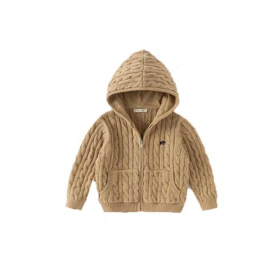 
David Bella children's sweater sweater winter baby thick red New Year coat boys and girls pure cotton cardigan