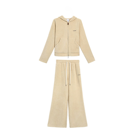 
TurnSignal short knitted cardigan jacket trousers suit women's autumn hooded sweatshirt casual sports two-piece set