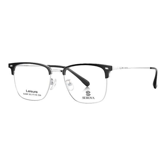 Swarovski glasses frame men's business eyebrow half-rim glasses frame optional Zeiss lens Baodao glasses 808