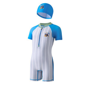 
Paw Paw Team Boys One-piece Swimsuit Summer Short Sleeve Sun Protection Children's Beach Swimsuit Set 2026 New Style
