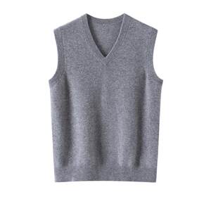
100% Pure Cashmere Vest Men's Autumn and Winter Knitted Base Shirt Pullover Sleeveless Vest Vest Sweater