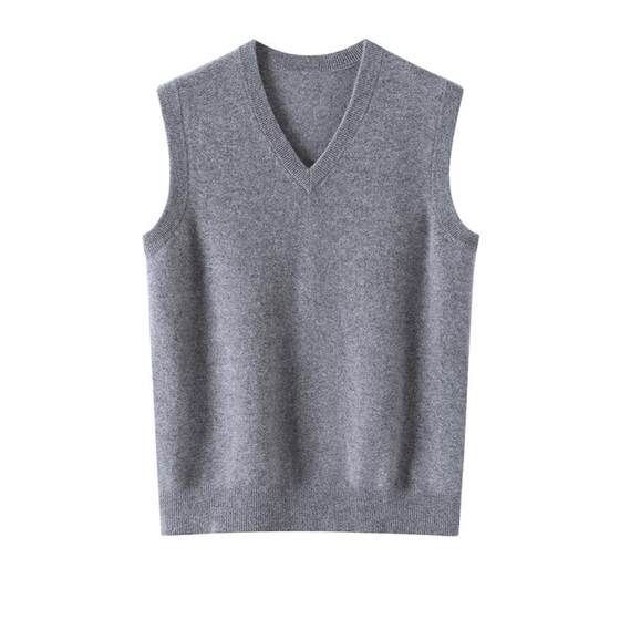
100% Pure Cashmere Vest Men's Autumn and Winter Knitted Base Shirt Pullover Sleeveless Vest Vest Sweater