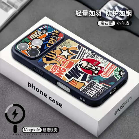 Collage Style Logo and Character Phone Case for /15/16 Pro Max Plus Phone Case for iPhone 17, 16, 15, 14 and 13
