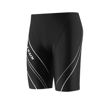 Men's 5-point professional racing knee-length swimming trunks new style