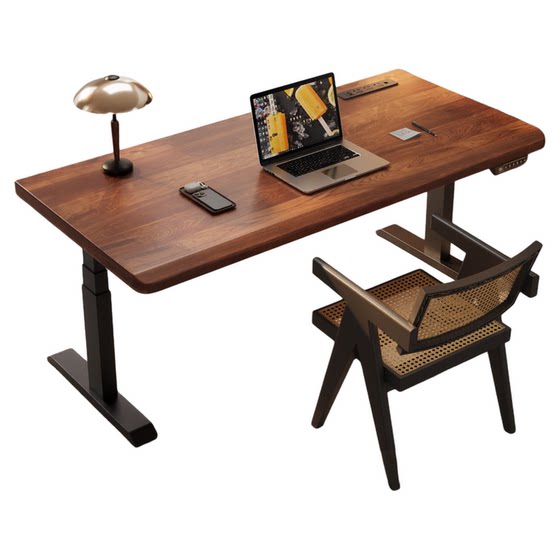
Anjuke computer desk solid wood electric lift table study table desk home double workbench bedroom desk
