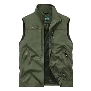 Men's vest spring and autumn thin casual breathable horse clip jacket male youth middle and elderly fast dry vest, autumn shoulder male