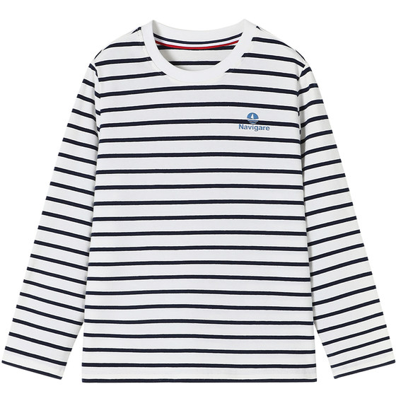 
Navigare Italian small sailboat boy long sleeve T-shirt spring and autumn clothes children round neck striped top boy