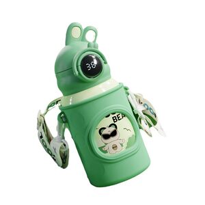 Babudou smart children's thermos cup female student's high-value cartoon straw water cup large capacity kindergarten water bottle