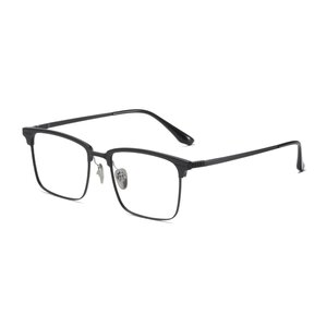 
Half-frame eyebrow glasses frame men's ultra-light pure titanium glasses frame anti-blue light and radiation resistance can be equipped with degree myopia glasses