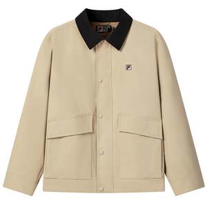
FILA Official Men's Woven Jacket 2026 Spring New Casual Loose Barn Style Work Jacket