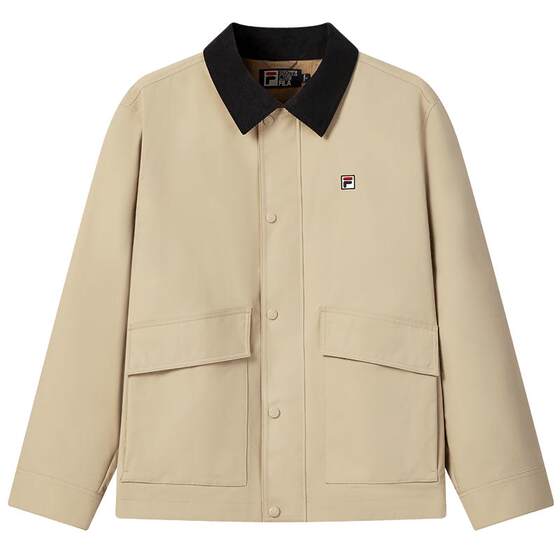 
FILA Official Men's Woven Jacket 2026 Spring New Casual Loose Barn Style Work Jacket