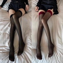 Длинные черные чулки женские белые колени высокие ноги черные получистые кружевные носки лето