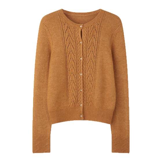 
solighter French retro alpaca round neck cardigan for women autumn and winter 2025 new crochet slim sweater