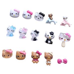 
Nail Art Cute Black Cat Jewelry 2026 New Internet Celebrity Popular Cartoon Bow Nail Decoration Resin Diamond