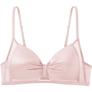 
Six Rabbits French Triangular Cup Bra Small Breast Gathering Slimming Secondary Breast Bra Sweet Girly Bra Set