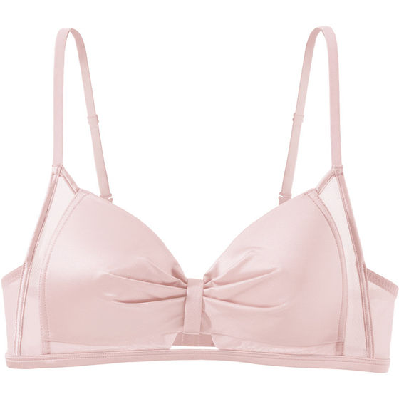 
Six Rabbits French Triangular Cup Bra Small Breast Gathering Slimming Secondary Breast Bra Sweet Girly Bra Set