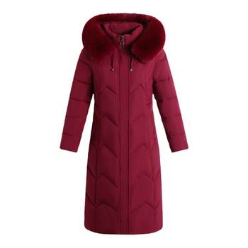 
Middle-aged and elderly women's long over-knee down cotton clothing