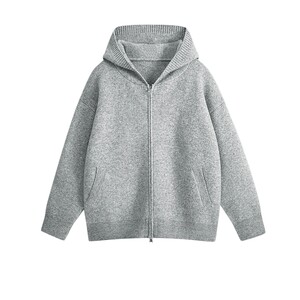 
Wukong is in stock, American retro solid color zipper cardigan hooded sweater for men and women, old money style couple's casual sweater