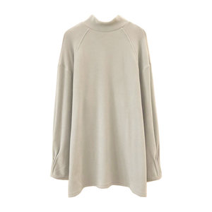 
Maternity T-shirt warm German velvet half turtleneck bottoming shirt autumn and winter new large size loose butt-covering long-sleeved top