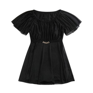 
Hot spring swimsuit for women plus size fat mm conservative slimming cover black 200*0.5kg one-piece skirt style 2026 new swimsuit