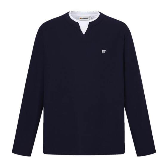 
GOLDEN BEAR/Golden Bear spring men's top double-layer collar comfortable long-sleeved T-shirt