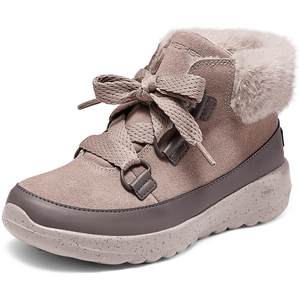 
Skechers winter boots winter women's shoes plus velvet warm snow boots cotton shoes thick sole heightening casual sports shoes fashion boots
