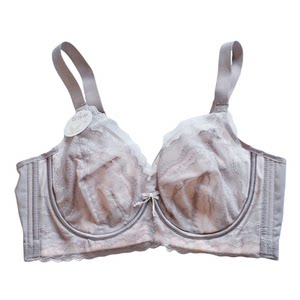 
Full cup large breasts show small underwear for women with soft steel rings ultra-thin rabbit ears girl lace anti-sagging bra