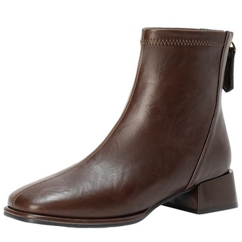 
Senda cheese stretch boots new style comfortable thick heel short boots