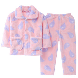 Children's pajamas Flatflages autumn and winter long -sleeved suits coral velvet girl boys, babies cartoon home service