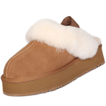 New large size women's shoes 41-43 fashionable cotton shoes winter 2024 half-packed cotton slippers extra large slip-on snow boots