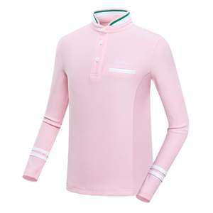 Golf clothing men, girls, children's parent -child long -sleeved ball clothes T -shirt stripes standing college style sportswear