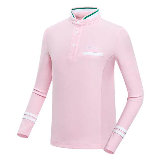 Golf clothing men, girls, children's parent -child long -sleeved ball clothes T -shirt stripes standing college style sportswear