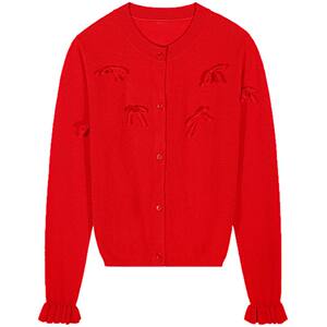 
Jinyu Huahua sweater with inner wear can be worn outside 2025 new early spring design bow knit top