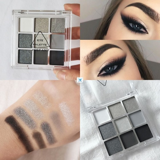 Gray Smokey Makeup Eyeshadow Palette Pearlescent 烟熏妆眼影