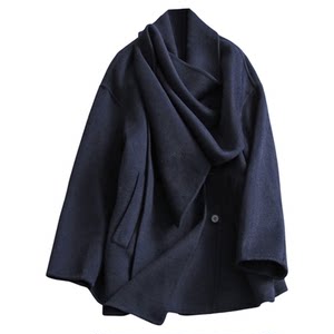Bring your own scarf! Loose casual double-sided woolen mid-length coat winter new long-sleeved women's woolen coat N004