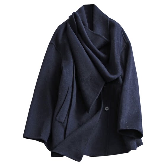 Bring your own scarf! Loose casual double-sided woolen mid-length coat winter new long-sleeved women's woolen coat N004
