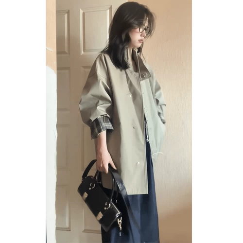 Плащ, осенняя куртка, осеннее пальто, 2024 года, подходит для подростков, в британском стиле