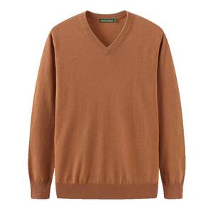 Chunzhu 100%cotton woolen woolen woolen sweater, long -sleeved knitted business casual kravis, warm top sweater man
